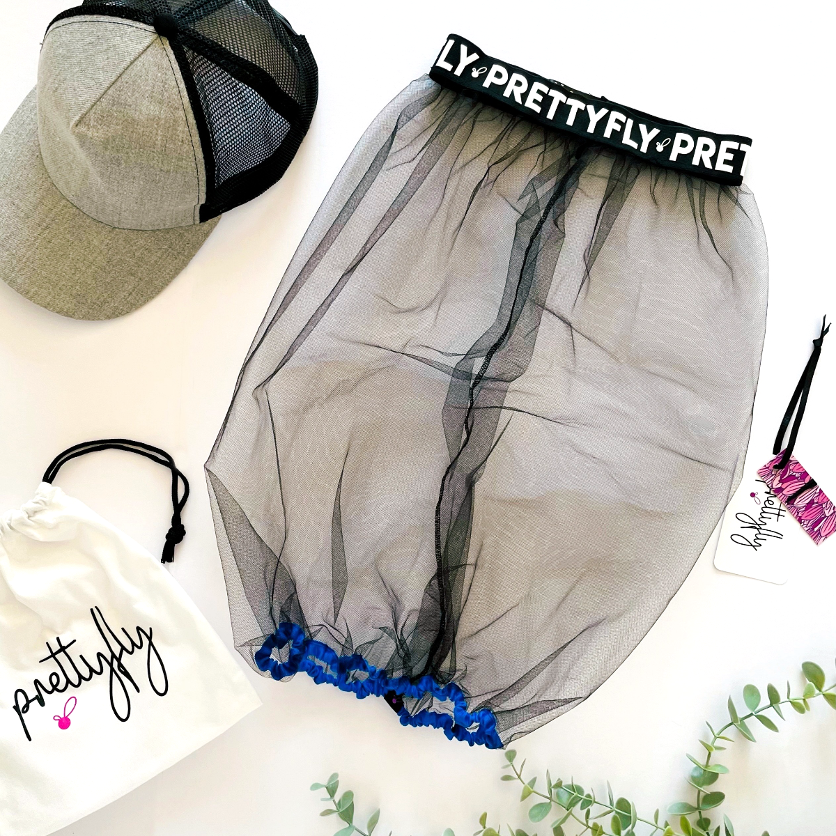 Black fly net with hat