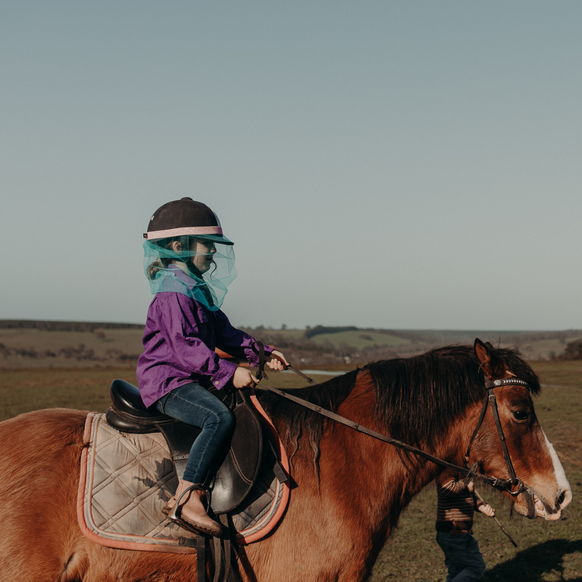 Kids fly net for horseriding