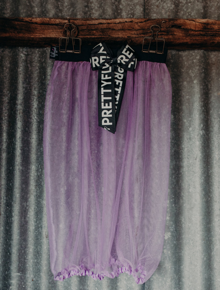 Purple fly net for wide brim hats