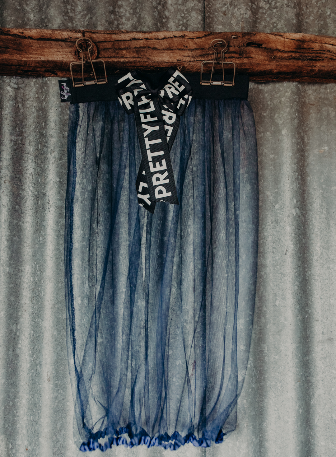 Navy blue fly net for wide brim hats