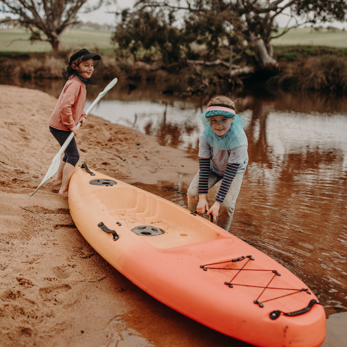 Boys and girls fly nets for camping